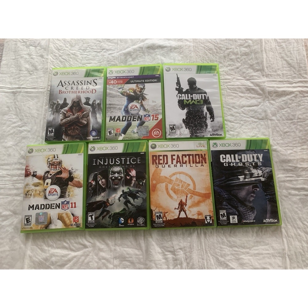 Lot of 7 Xbox 360 Games (Red Faction Injustice Madden 11 Etc.) Untested